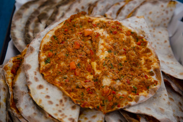 istock Traditional turkish lahmacun pita with ground beef 1410327864