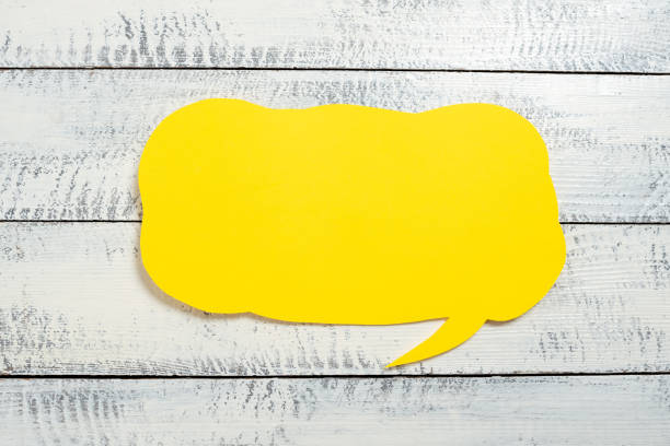 istock Speech Bubble On Floor With Important Information Written In. Dialogue Balloon On Ground With Crutial Announcement Inside. Recent Idea Presented In Shaped Form. 1410330222