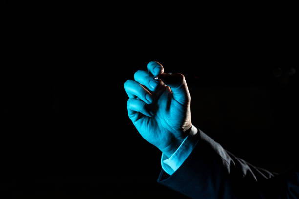 istock Hand Pointing Important Informations With Pen. Palm Presenting Crutial Announcements. Businessman Showing Recent Updates. Executive Displaying Late Achievements. 1410331279
