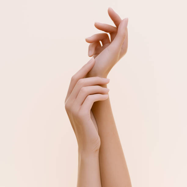 istock Beauty hands, refined beautiful female hands, 3d rendering 1410335770