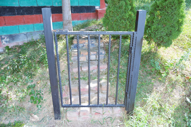 istock a metal door in a private yard 1410336224