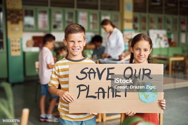 Lets Save The Planet For Future Generations Stock Photo - Download Image Now - Education, School Building, Fridays for Future