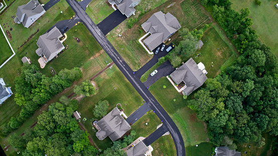 Aerial view of a rural area in the State of Delaware USA. Shot with DJI Phantom 4 Pro.