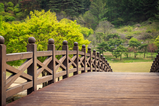 Zen like nature and bridge in Asia, South Korea