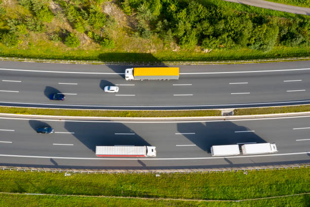 istock Freight Transportation on Highway from Above 1410350584