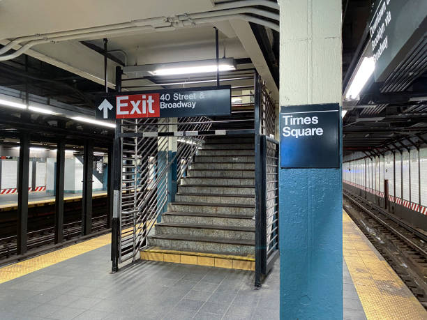 istock Times Square subway station platfom 1410350631