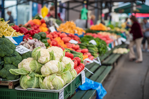 Fruits and Vegetables at City Market in Riga, Latvia.