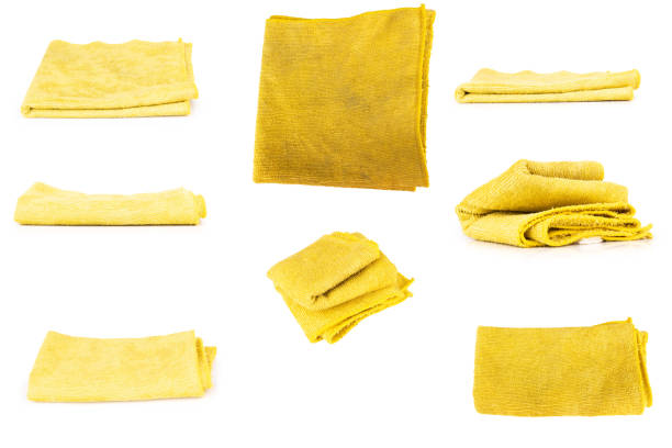 rag color yellow isolated on white background dirty old.