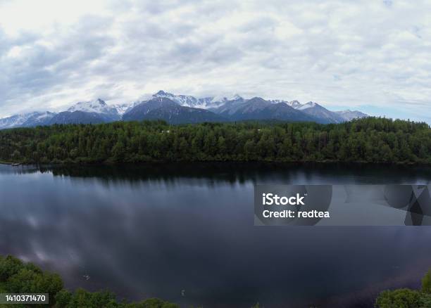 Panoramic Drone Captures Glaciers In Chugach National Forest Stock Photo - Download Image Now