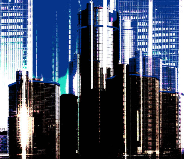 istock The Detroit Abstract Skyline at Dusk 1410374149