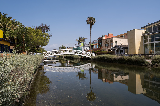 Los Angeles, USA - May 8th, 2022: The Venice Canals late in the day.