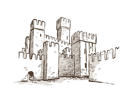 Medieval Italian Castle Sketch