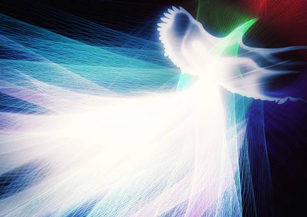 3D illustration of a phoenix flapping in the dark