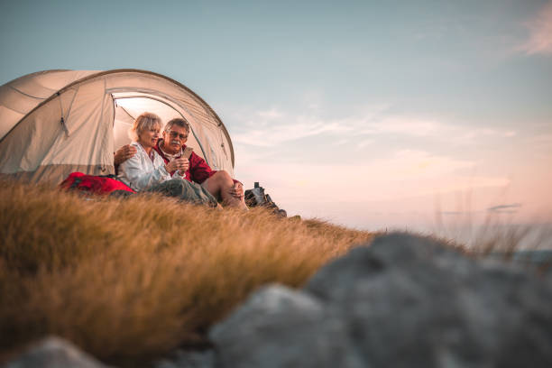 istock Married Senior Couple On A Romantic Outdoors Date 1410390146