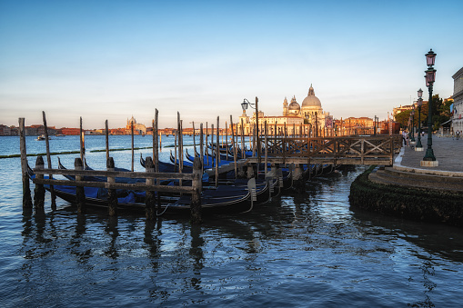 Grand canal and the view of Santa Maria della Salute near San Marco Plaza. Taken in Venice, Italy