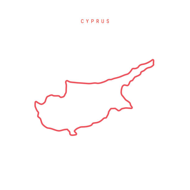 zypern editierbare übersichtskarte. vektor-illustration - cypriot culture stock-grafiken, -clipart, -cartoons und -symbole