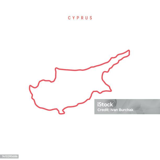 Cyprus Editable Outline Map Vector Illustration Stock Illustration ...