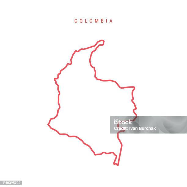 Colombia Editable Outline Map Vector Illustration Stock Illustration
