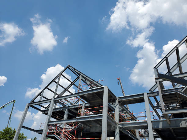 istock Houses built of steel structure. 1410406178