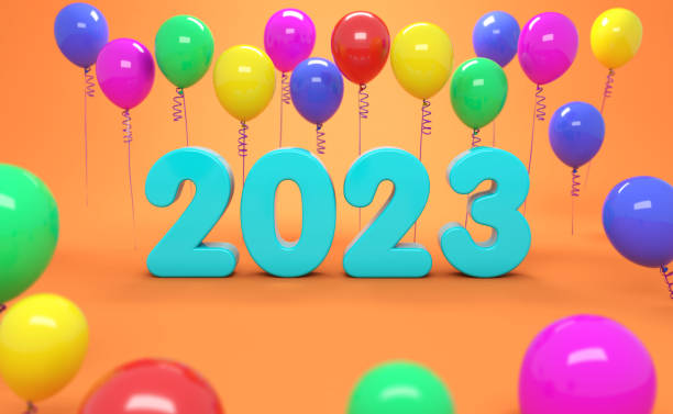 istock New Year 2023 Creative Design Concept with balloons 1410406826