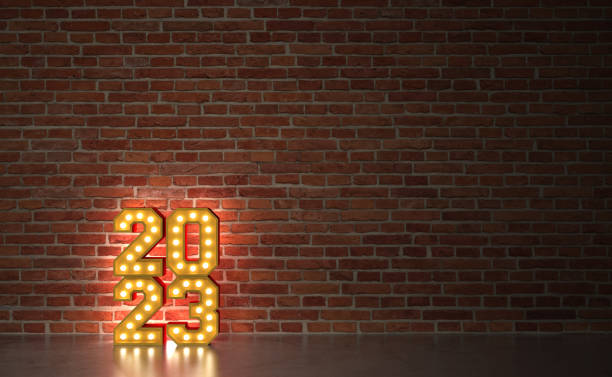 istock New Year 2023 Creative Design Concept with lights 1410407028