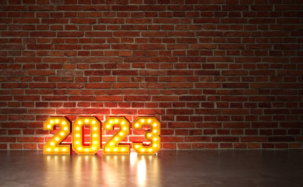 istock New Year 2023 Creative Design Concept with lights 1410407034