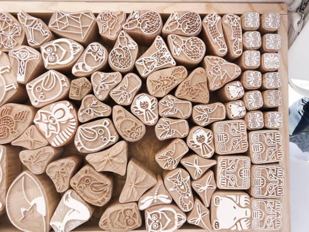 istock Russian folk crafts - stamps for creating a pattern on fabric 1410414264