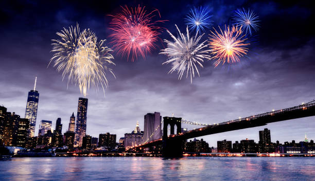 istock Fireworks over World Trade Center. 1410414997