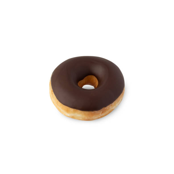 istock Chocolate donut isolated on white background with clipping path 1410420285