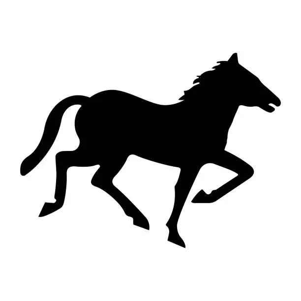 Vector illustration of Horse icon. Wild mustang symbol.