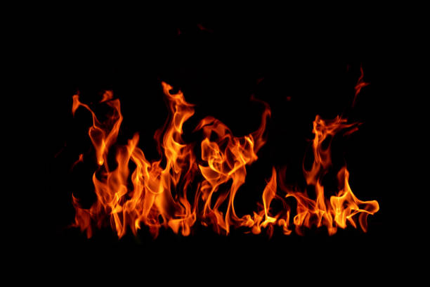 istock Abstract background with a border of bright blazing fire 1410423843