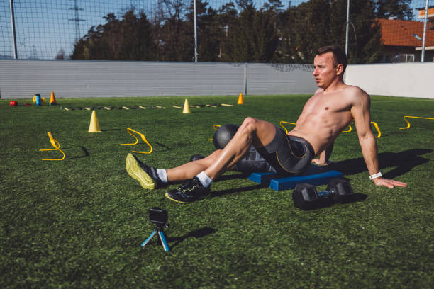 istock Man stretching after his workout 1410433988