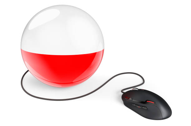 PC Mouse, black plastic isolated on white