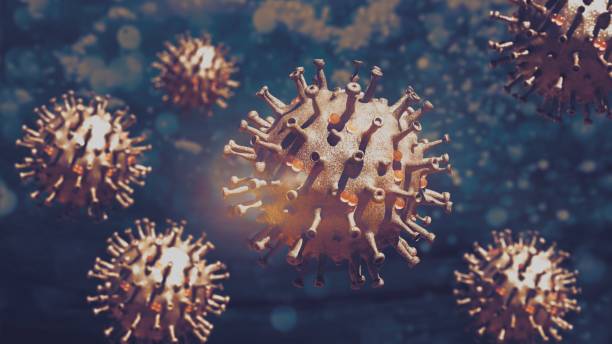 istock Severe Corona Virus in front of blue background 1410445953