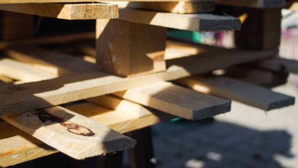 istock Stacked wooden pallets 1410446844