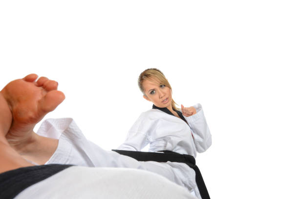 tae kwon robią się - martial arts women tae kwon do black belt zdjęcia i obrazy z banku zdjęć