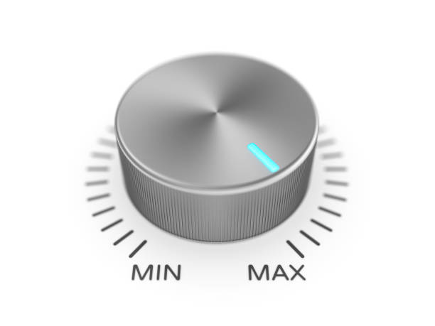 Volume control on the white background Volume control on the white background volume knob photos stock pictures, royalty-free photos & images