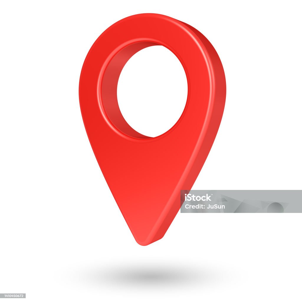 Red map pointer isolated on white background. Map pin icon. GPS place marker. Location symbol. Map Pin Icon Stock Photo