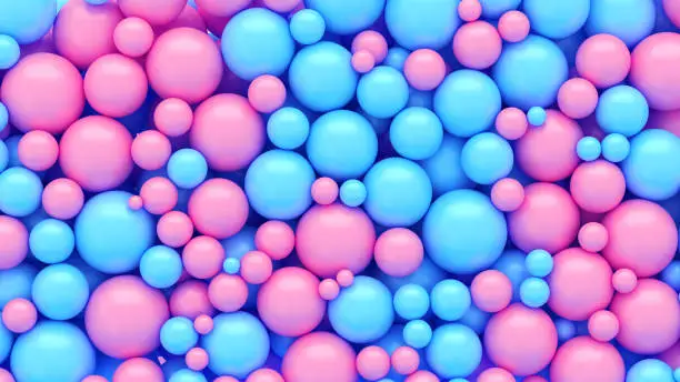 Photo of Multicolor sphere background. Abstract wallpaper with colorful balls. 3d illustration.