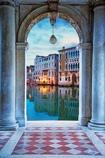 The Grand Canal at sunrise in Venice, Italy