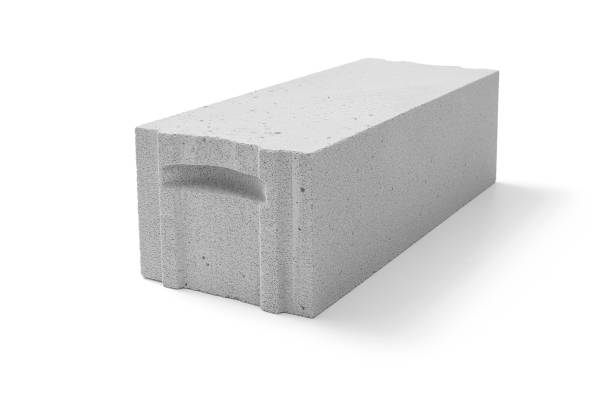istock Foamed lightweight concrete (aerated concrete block) isolated on white 1410451632