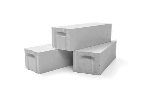 istock Foamed lightweight concrete (aerated concrete block) isolated on white 1410451794