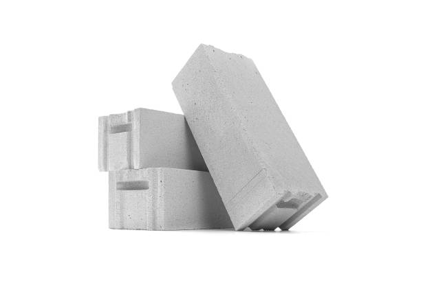 Foamed lightweight concrete (aerated concrete block) isolated on white Foamed lightweight concrete (aerated concrete block) isolated on white background brick house isolated stock pictures, royalty-free photos & images