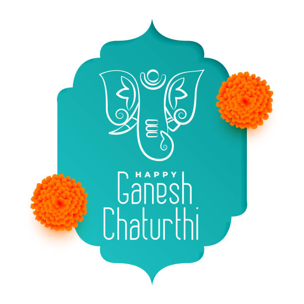 illustrations, cliparts, dessins animés et icônes de célébration élégante de ganesh chaturthi salutation avec lord ganesha design - elephant god