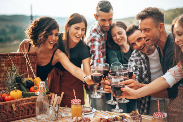 istock wine toasting in italy during the picnic 1410458386