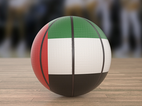 3d Render Algeria Flag Basketball Ball, object + shadow clipping path