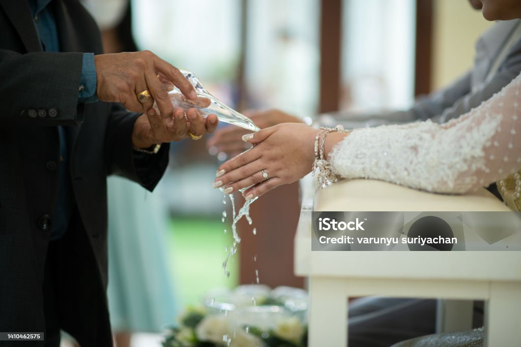 Water Pouring, Thai Traditional Ceremony, Engagement Adult Stock Photo Water Pouring, Thai Traditional Ceremony, Engagement Adult Stock Photo