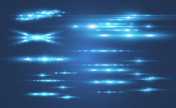 istock Light blue special effect. Glowing beautiful bright lines on a dark background. 1410463362