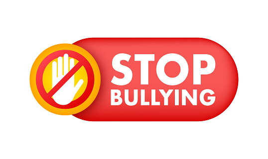 Stop Bullying Sign. Cyber protection. Social Problems. Vector illustration
