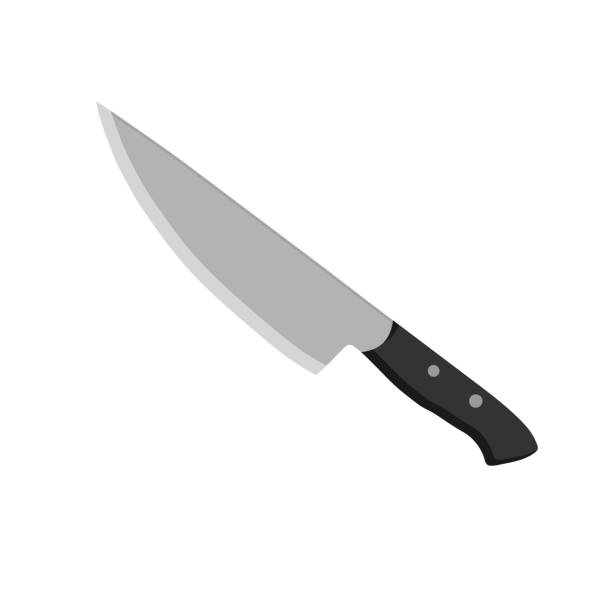 ilustraciones, imágenes clip art, dibujos animados e iconos de stock de cuchillo de cocina de sharp chef aislado sobre fondo blanco. vector - cuchillo